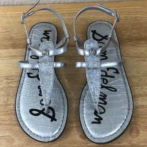 Sam Edelman Gigi Silver Glitter Sandal Big Kids